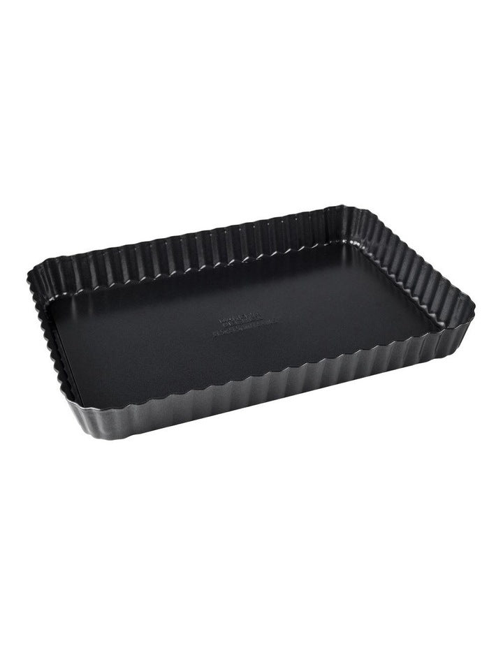 Ultimate Non-Stick Loose Base Rectangular Tart/Quiche Pan 31.5x21.5 in Black