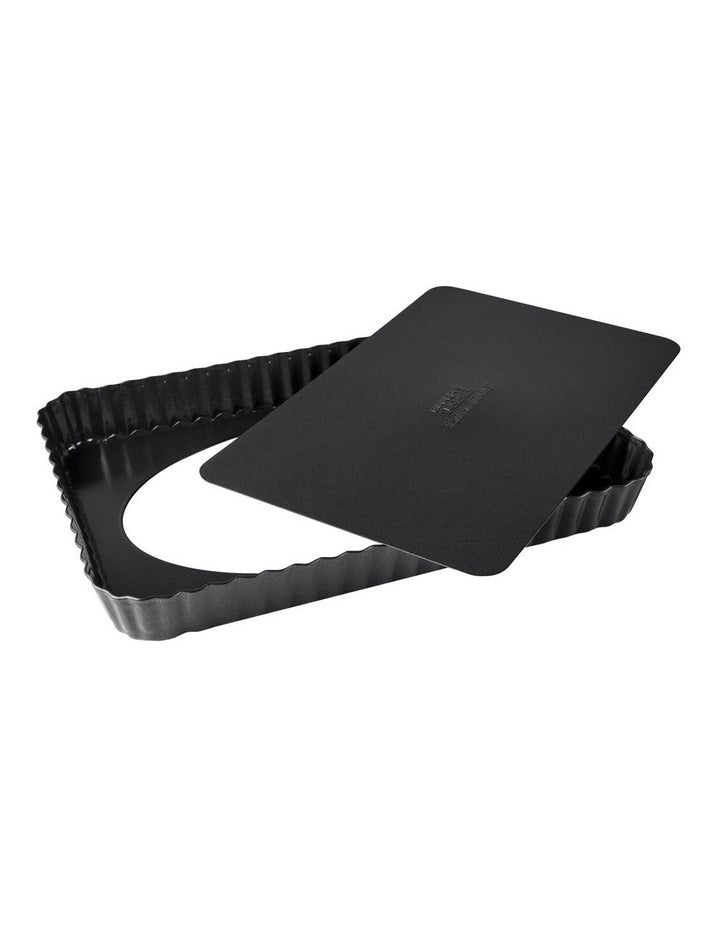 Ultimate Non-Stick Loose Base Rectangular Tart/Quiche Pan 31.5x21.5 in Black