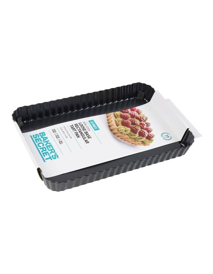 Ultimate Non-Stick Loose Base Rectangular Tart/Quiche Pan 31.5x21.5 in Black