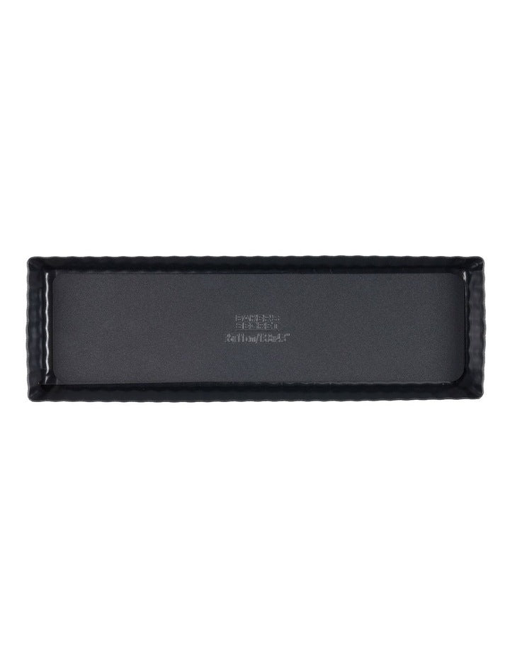Ultimate Non-Stick Loose Base Rectangular Tart Quiche Pan 35x11cm in Black
