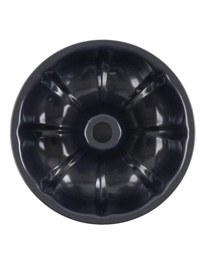 Ultimate Non-Stick Fluted Ring Cake Pan 25.5cm in Black