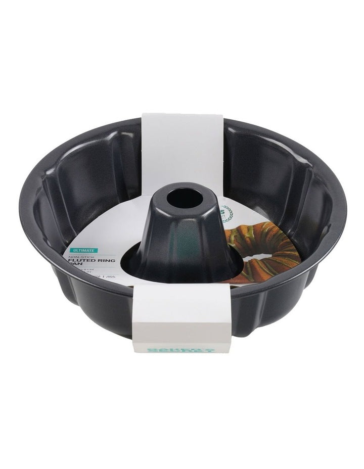 Ultimate Non-Stick Fluted Ring Cake Pan 25.5cm in Black