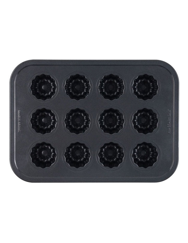 Ultimate Non-Stick 12 Cup Canele Pan 40x29cm in Black