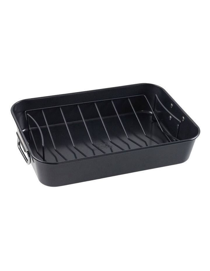 Ultimate Non-Stick Roaster With Rack 38x26cm in Black
