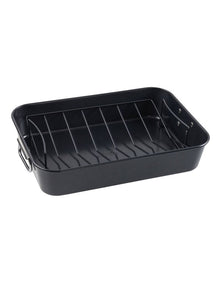 Ultimate Non-Stick Roaster With Rack 38x26cm in Black