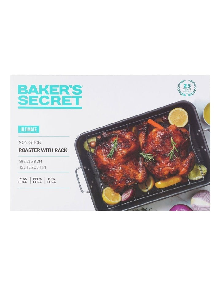 Ultimate Non-Stick Roaster With Rack 38x26cm in Black
