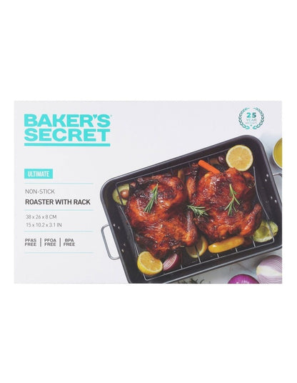 Ultimate Non-Stick Roaster With Rack 38x26cm in Black
