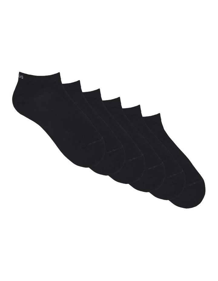 Logo Sports Low Cut Socks 6 Pack in Black