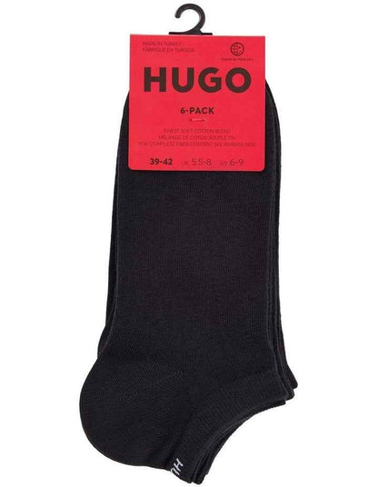 Logo Sports Low Cut Socks 6 Pack in Black