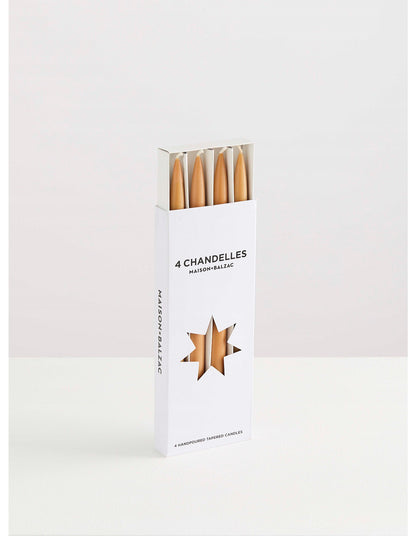 Chandelles 25cm Set of 4 Tapered Candles Caramel