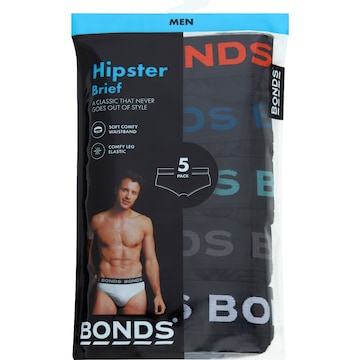 Bonds Mens Hipster Brief Underwear XX Large Assorted 5 pack