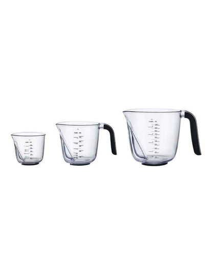 Set of 3 Angled Measuring Jugs in Onyx Black