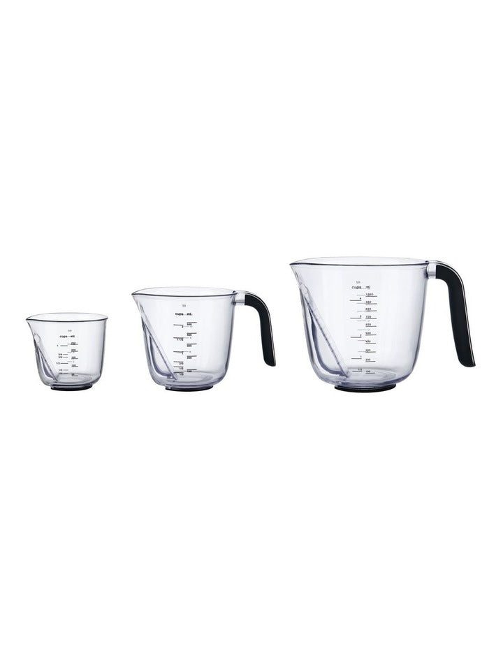 Set of 3 Angled Measuring Jugs in Onyx Black