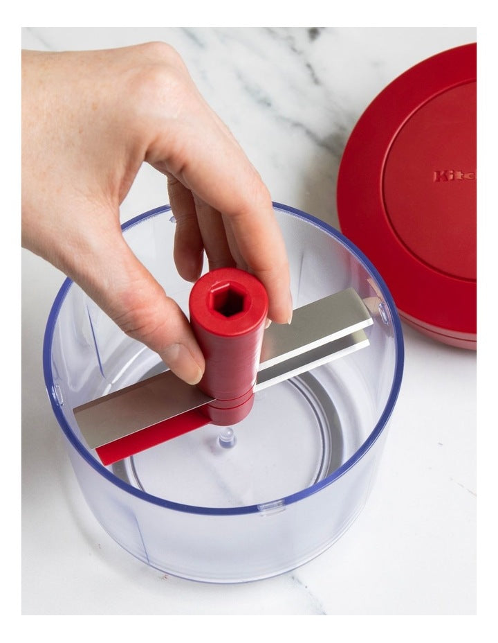 Hand Pull Food Chopper 700ml in Empire Red