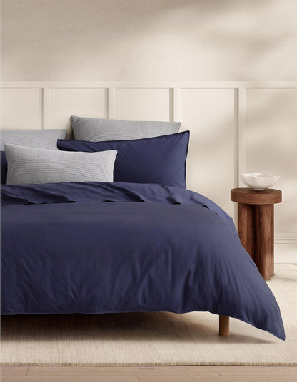 BAYLEY WASHED PERCALE KING STANDARD QUILT COVER SET