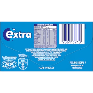 Extra Peppermint Sugar Free Chewing Gum 14pc 27g