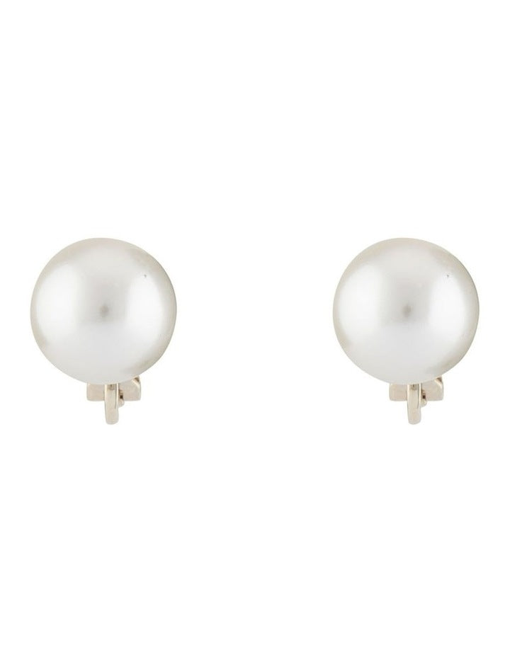 Clip Earrings 12mm in Gold/Pearl
