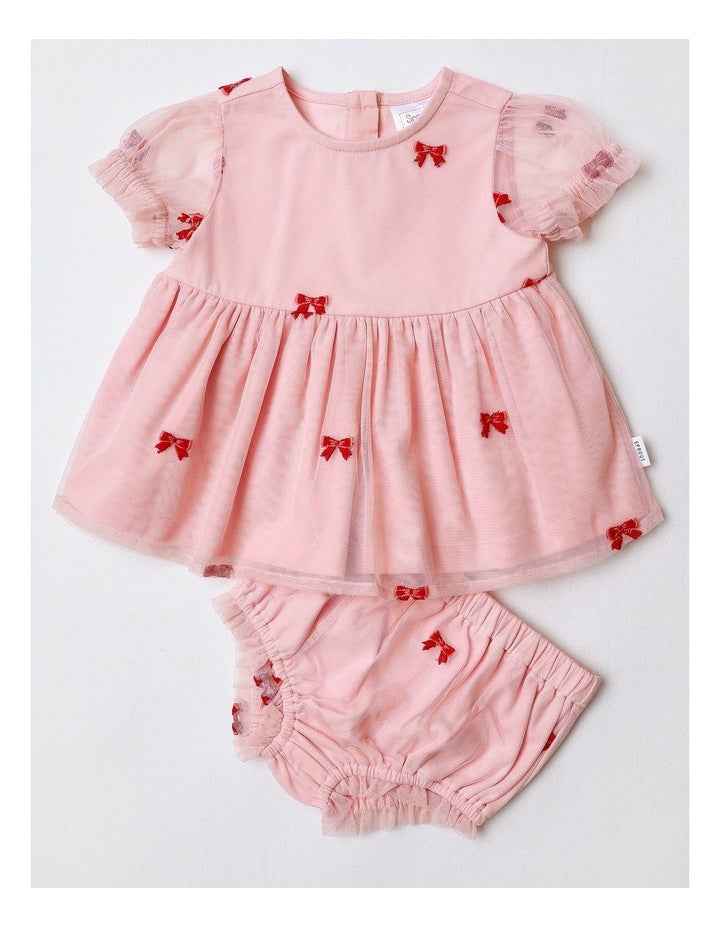 Chiffon Bow Set in Rose