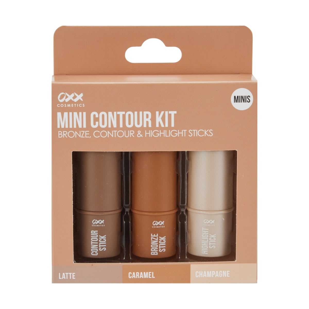 OXX Cosmetics 3 Piece Mini Contour Kit - Latte, Champagne and Caramel