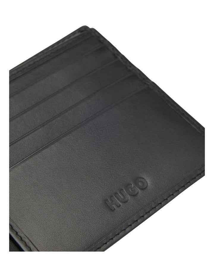 Gift-boxed wallet and coin case in smooth leather in Black