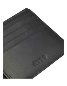 Gift-boxed wallet and coin case in smooth leather in Black