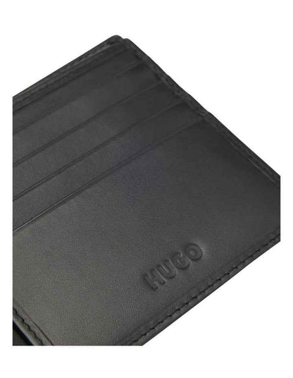 Gift-boxed wallet and coin case in smooth leather in Black