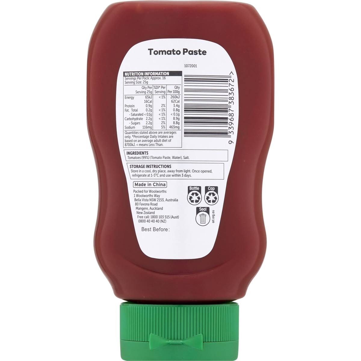 Woolworths Tomato Paste 415g