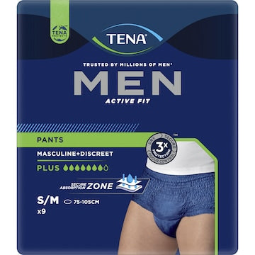 TENA Men Active Fit Incontinence Plus Navy Size S/M 9 pack