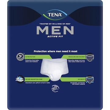 TENA Men Active Fit Incontinence Plus Navy Size S/M 9 pack