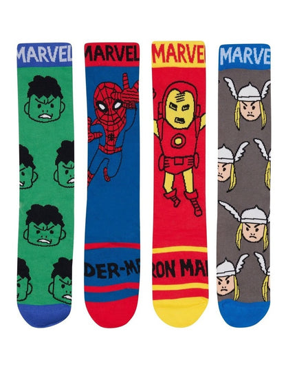 Mens Marvel Comics Crew Socks Box 4 Pack in Assorted 01