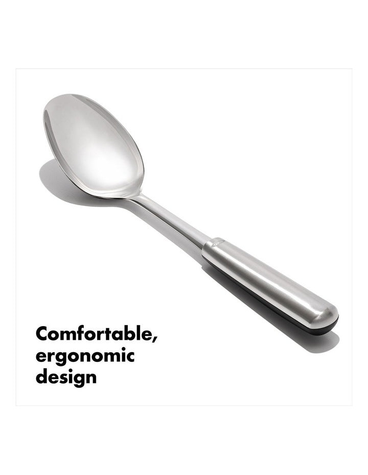 Steel Cooking Spoon in Silver