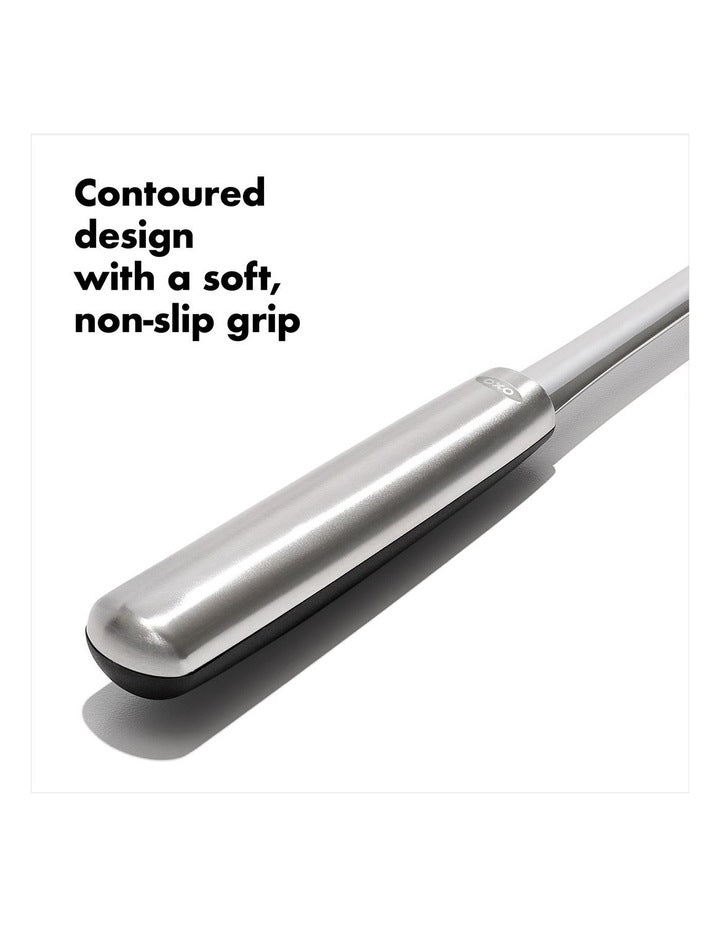 Steel Cooking Spoon in Silver