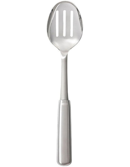 Steel Slotted Cooking Spoon in Silver