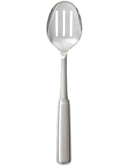 Steel Slotted Cooking Spoon in Silver