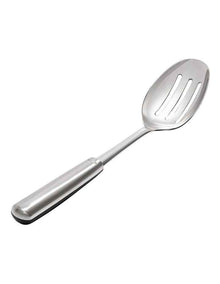 Steel Slotted Cooking Spoon in Silver