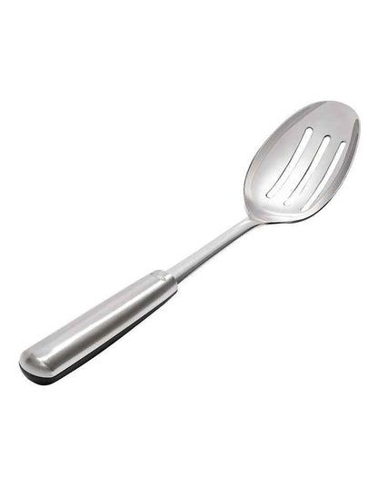 Steel Slotted Cooking Spoon in Silver
