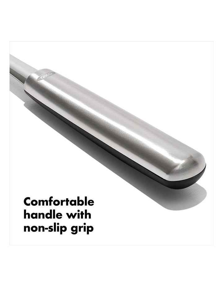 Steel Slotted Cooking Spoon in Silver