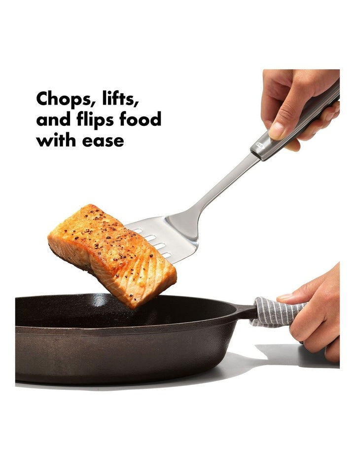 Steel Cooking Turner in Silver