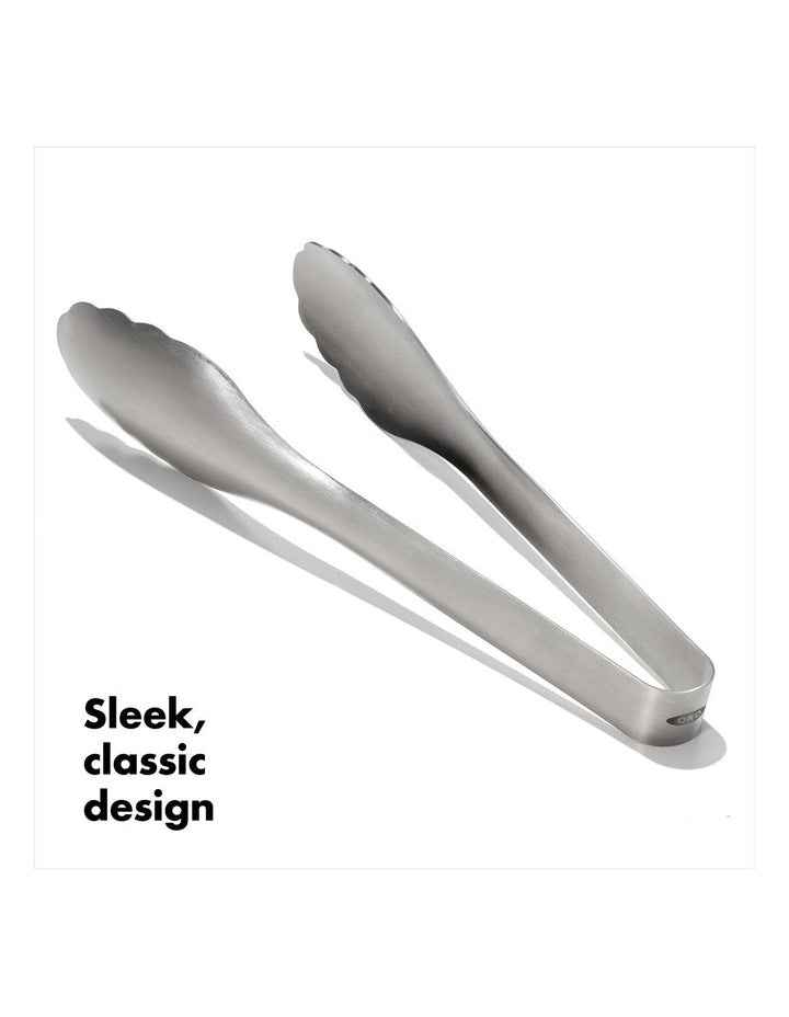 Steel Serving Tongs in Silver