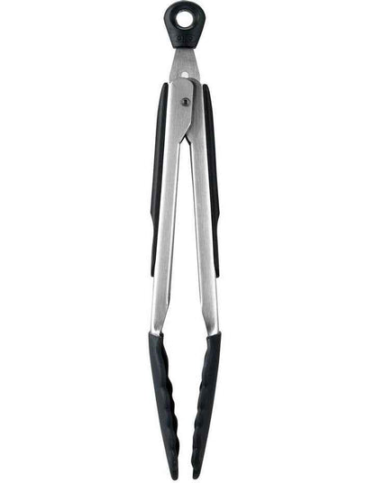 Tongs with Silicone Heads 23cm in Black