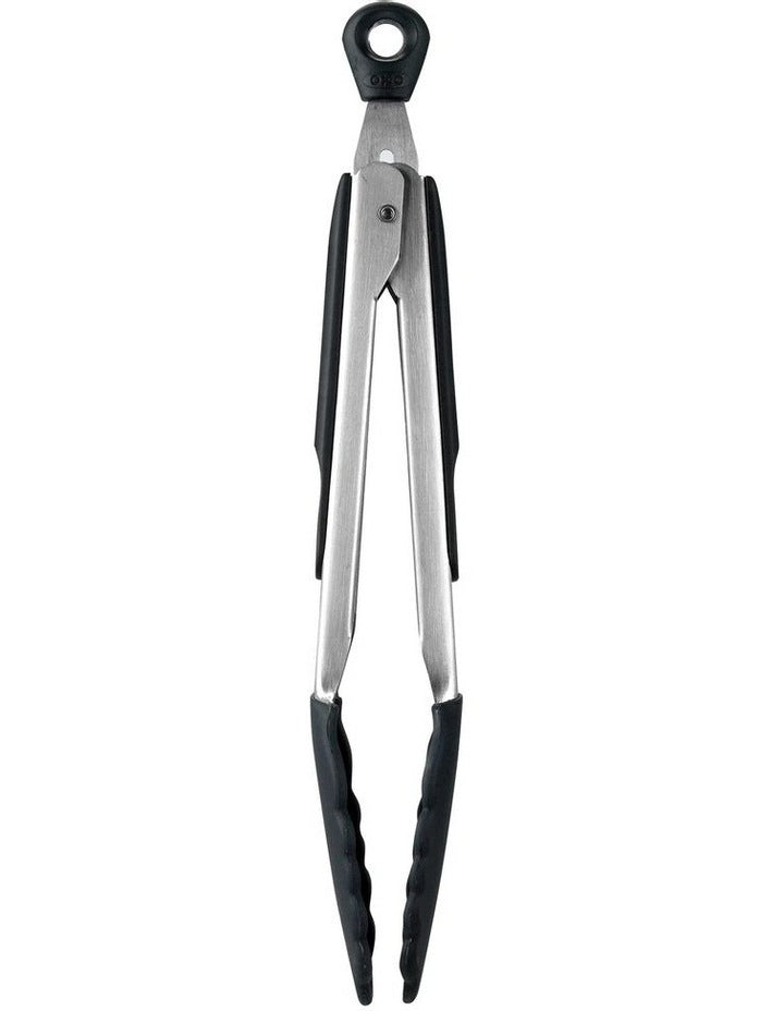 Tongs with Silicone Heads 23cm in Black