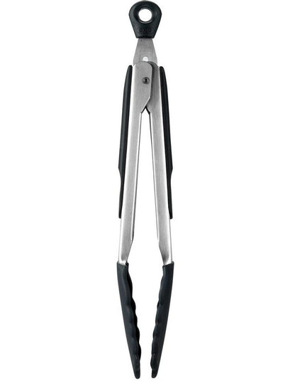 Tongs with Silicone Heads 23cm in Black