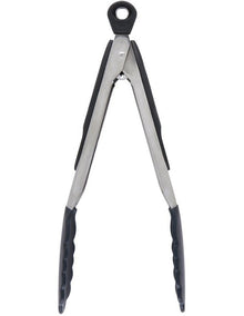 Tongs with Silicone Heads 23cm in Black