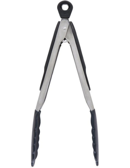 Tongs with Silicone Heads 23cm in Black