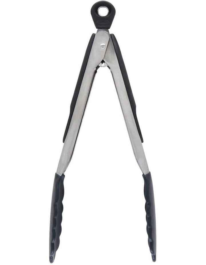 Tongs with Silicone Heads 23cm in Black