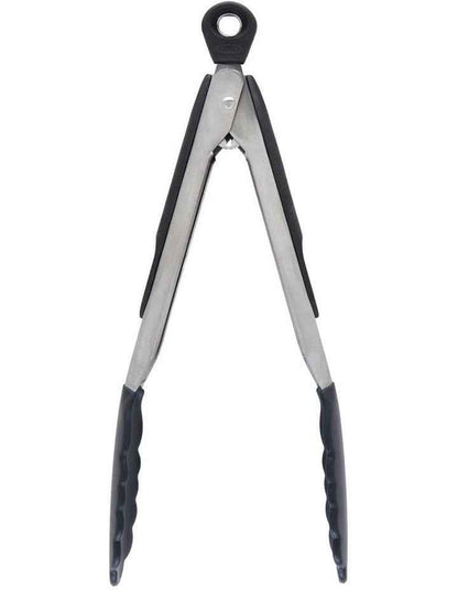 Tongs with Silicone Heads 23cm in Black