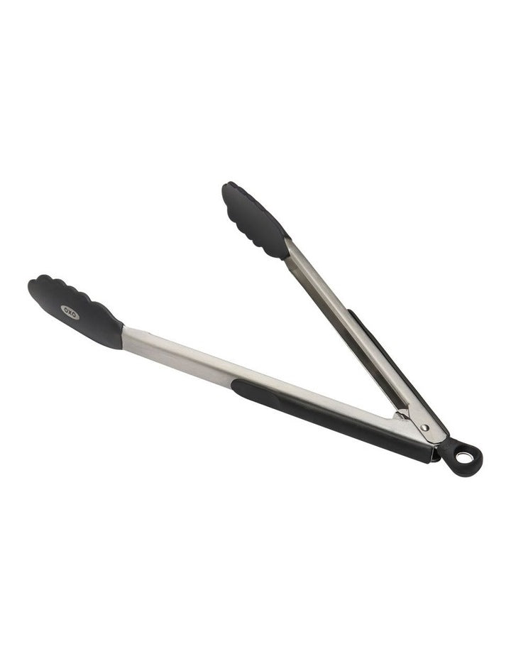 Tongs with Silicone Heads 30cm in Black