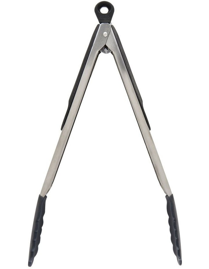 Tongs with Silicone Heads 30cm in Black