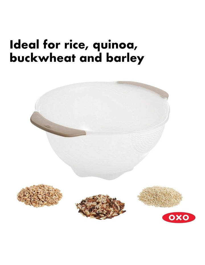 Rice & Grain Washing Colander in White