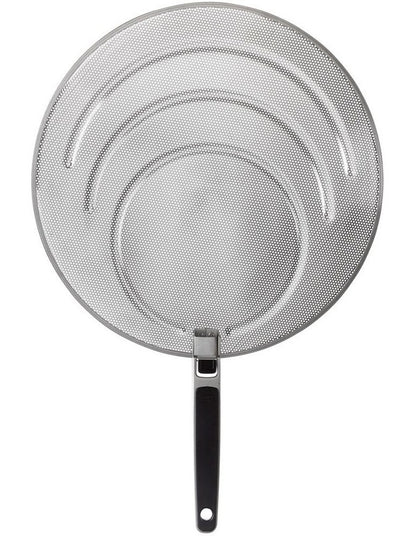 Splatter Screen with Folding Handle in Silver